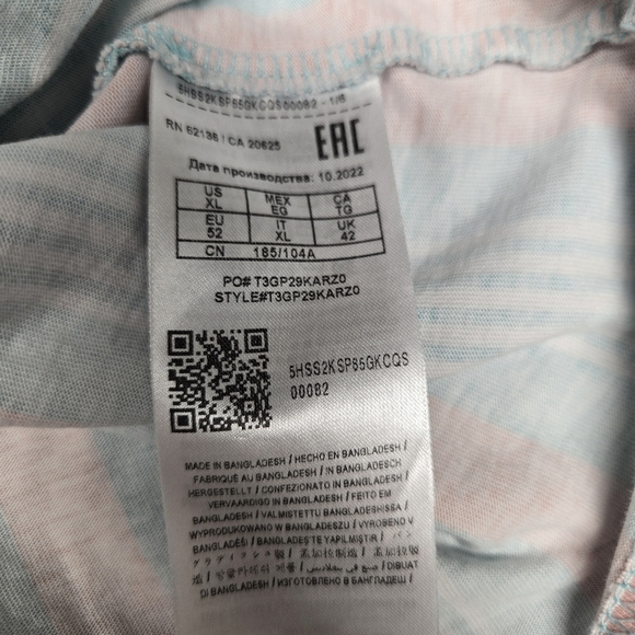 Guess Los Angeles Crumley Striped Crew T-Shirt XL Embroidered - Picture 4 of 5